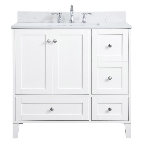 Elegant Bathroom Vanity - White (VF18036WH-BS)