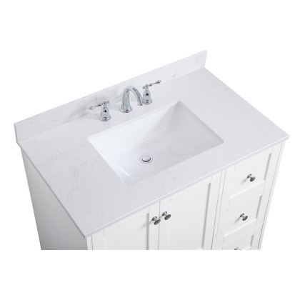 Elegant Bathroom Vanity - White (VF18036WH-BS)