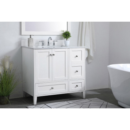 Elegant Bathroom Vanity - White (VF18036WH-BS)