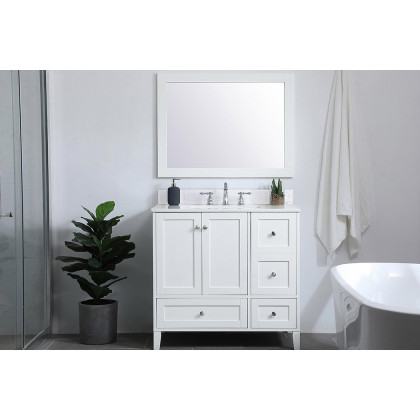 Elegant Bathroom Vanity - White (VF18036WH-BS)