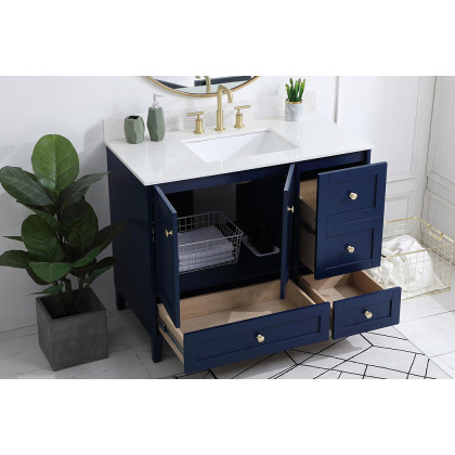 Elegant Bathroom Vanity - Blue (VF18042BL-BS)