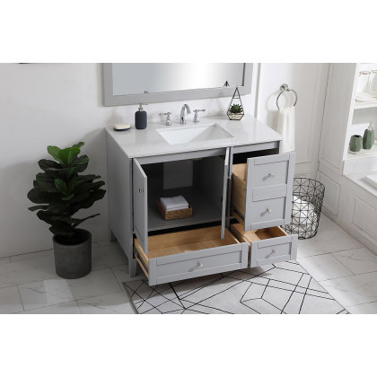 Elegant Bathroom Vanity - Gray (VF18042GR)