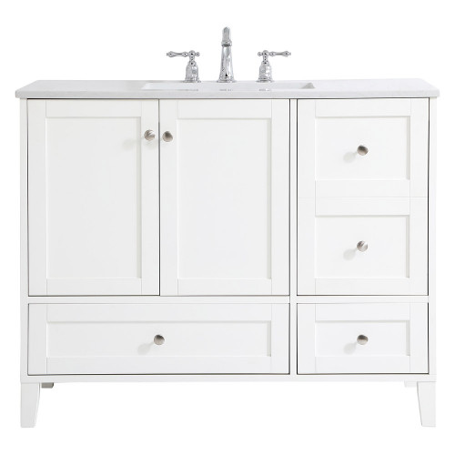 Elegant Bathroom Vanity - White (VF18042WH)