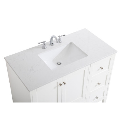Elegant Bathroom Vanity - White (VF18042WH)
