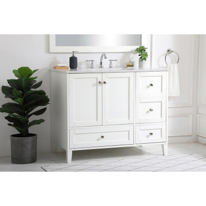 Elegant Bathroom Vanity - White (VF18042WH)