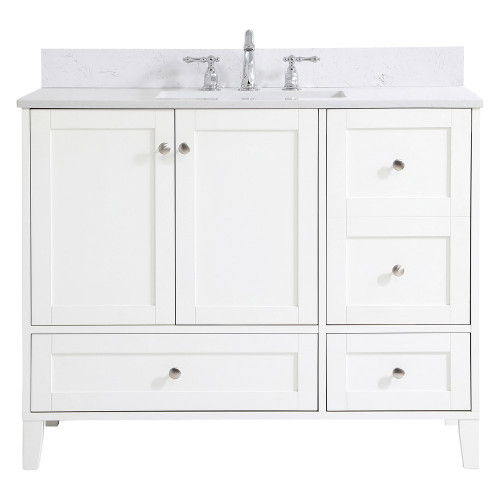 Elegant Bathroom Vanity - White (VF18042WH-BS)