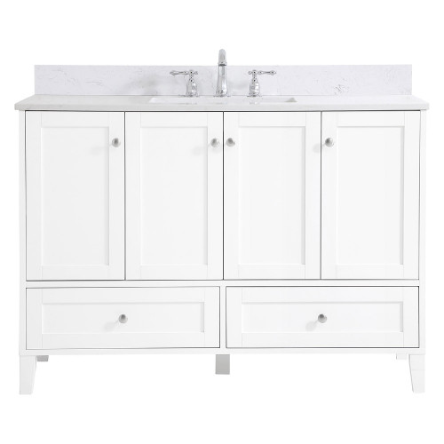 Elegant Bathroom Vanity - White (VF18048WH-BS)