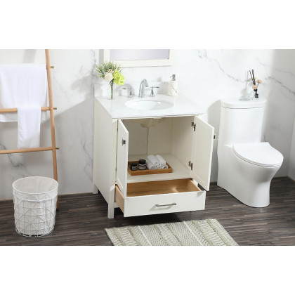 Elegant Bathroom Vanity - White (VF18830WH-BS)