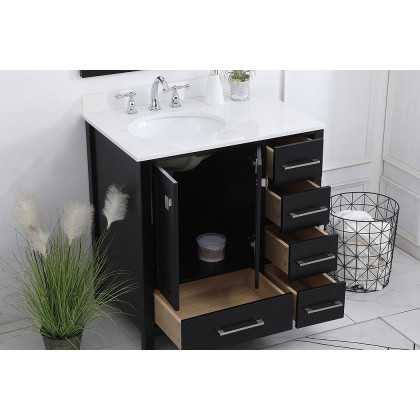 Elegant Bathroom Vanity - Black (VF18832BK-BS)