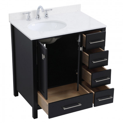 Elegant Bathroom Vanity - Black (VF18832BK-BS)