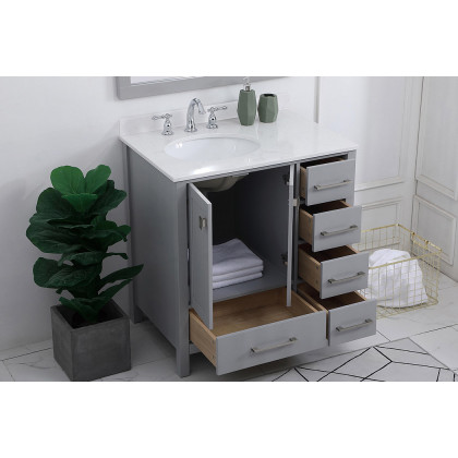 Elegant Bathroom Vanity - Gray (VF18832GR-BS)
