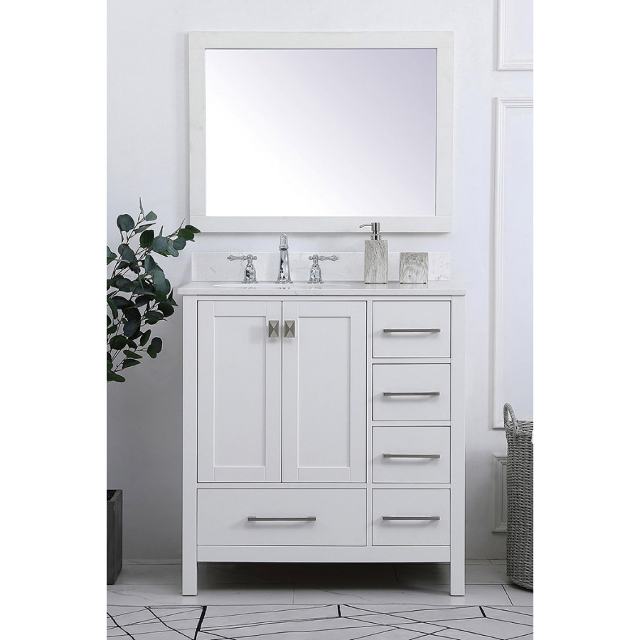 Elegant Bathroom Vanity - White (VF18832WH-BS)