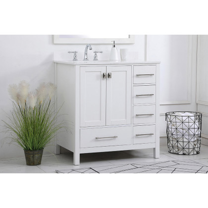 Elegant Bathroom Vanity - White (VF18832WH-BS)