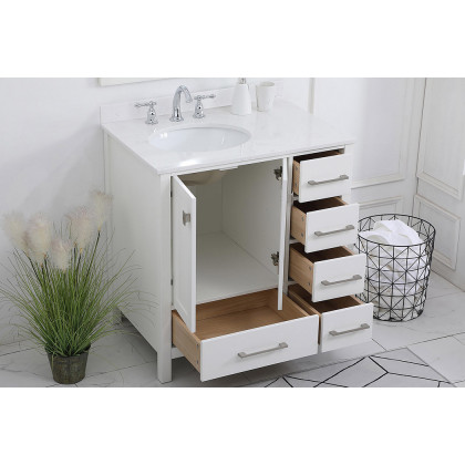 Elegant Bathroom Vanity - White (VF18832WH-BS)