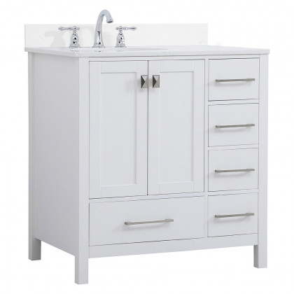 Elegant Bathroom Vanity - White (VF18832WH-BS)