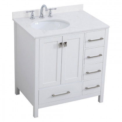 Elegant Bathroom Vanity - White (VF18832WH-BS)
