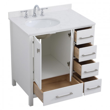 Elegant Bathroom Vanity - White (VF18832WH-BS)