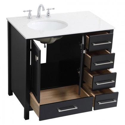Elegant Bathroom Vanity - Black (VF18836BK)