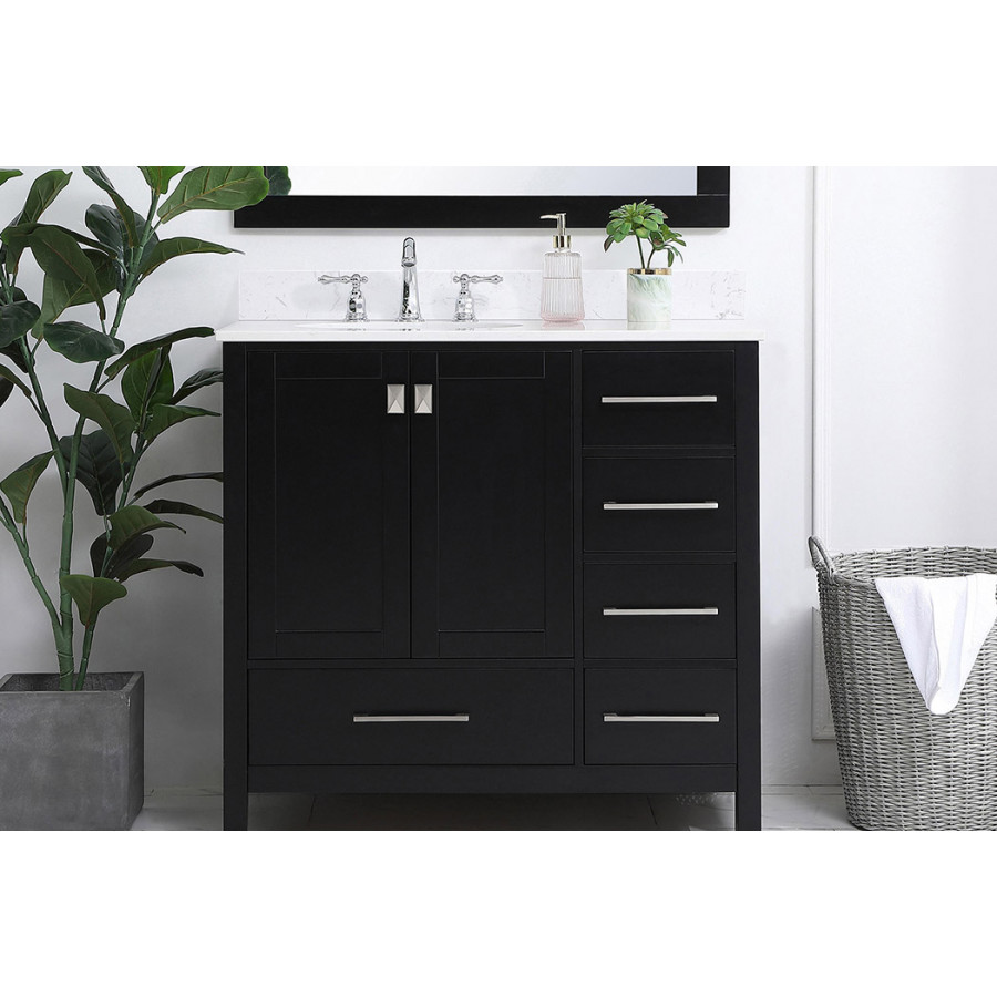 Elegant Bathroom Vanity - Black (VF18836BK-BS)