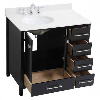 Elegant Bathroom Vanity - Black (VF18836BK-BS)