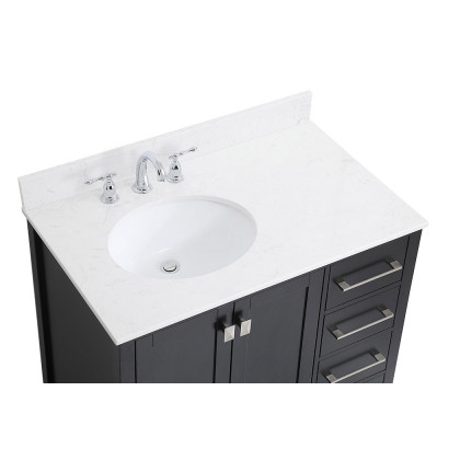 Elegant Bathroom Vanity - Black (VF18836BK-BS)