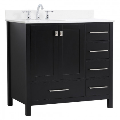 Elegant Bathroom Vanity - Black (VF18836BK-BS)