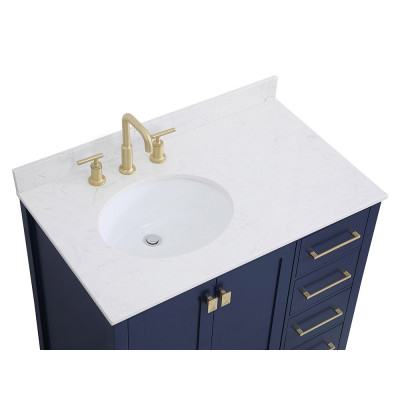 Elegant Bathroom Vanity - Blue (VF18836BL-BS)