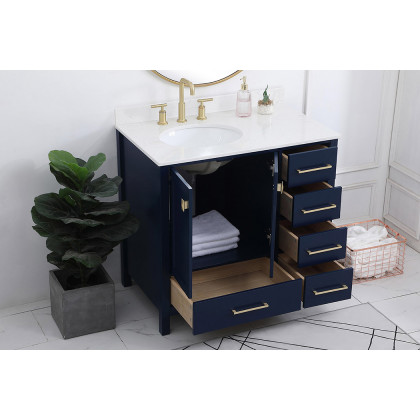 Elegant Bathroom Vanity - Blue (VF18836BL-BS)