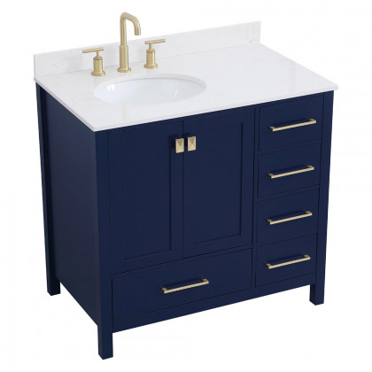 Elegant Bathroom Vanity - Blue (VF18836BL-BS)
