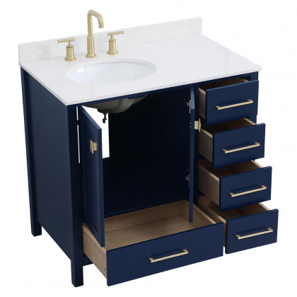 Elegant Bathroom Vanity - Blue (VF18836BL-BS)