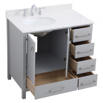 Elegant Bathroom Vanity - Gray (VF18836GR-BS)