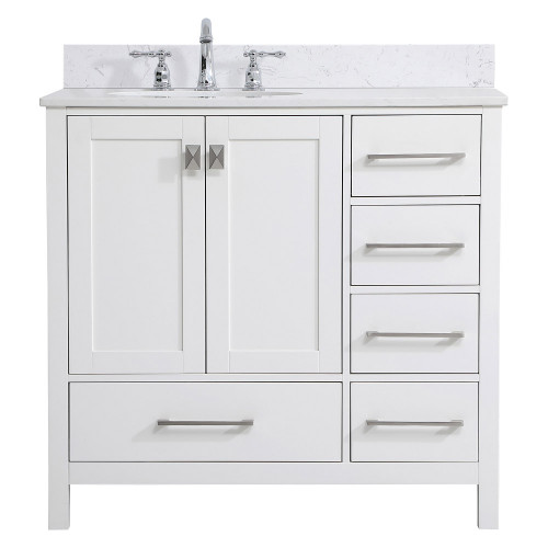 Elegant Bathroom Vanity - White (VF18836WH-BS)