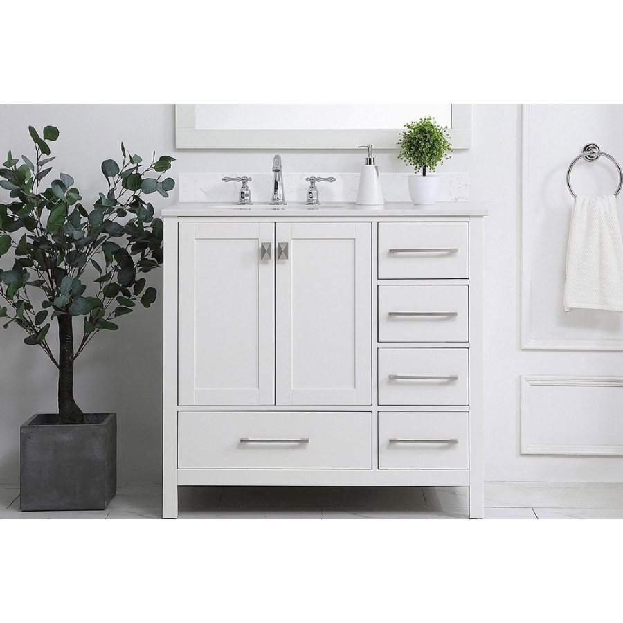 Elegant Bathroom Vanity - White (VF18836WH-BS)