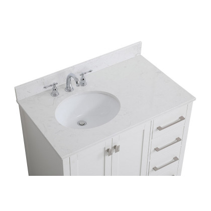 Elegant Bathroom Vanity - White (VF18836WH-BS)