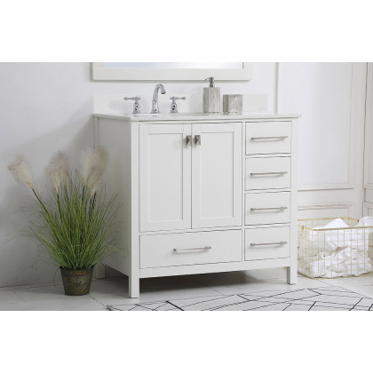 Elegant Bathroom Vanity - White (VF18836WH-BS)
