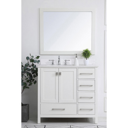 Elegant Bathroom Vanity - White (VF18836WH-BS)