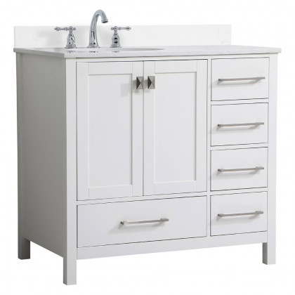 Elegant Bathroom Vanity - White (VF18836WH-BS)
