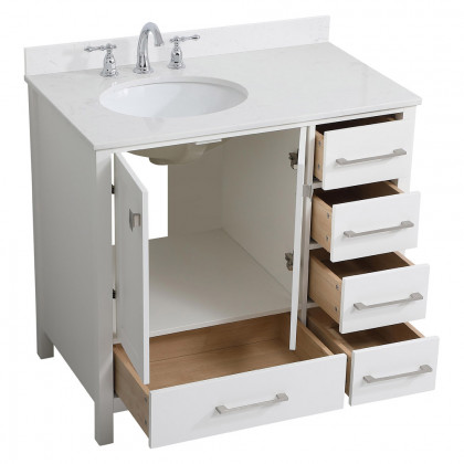 Elegant Bathroom Vanity - White (VF18836WH-BS)