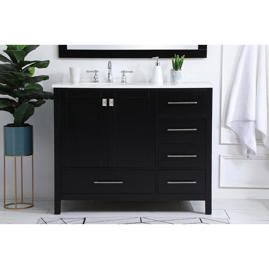 Elegant Bathroom Vanity - Black (VF18842BK)