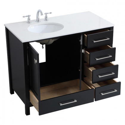 Elegant Bathroom Vanity - Black (VF18842BK)