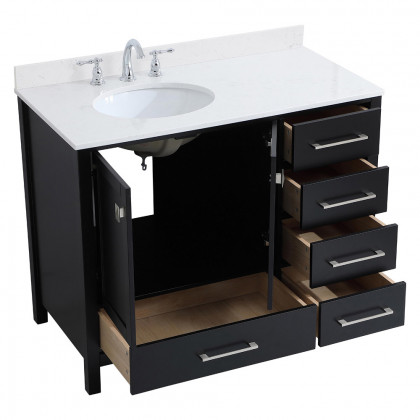 Elegant Bathroom Vanity - Black (VF18842BK-BS)