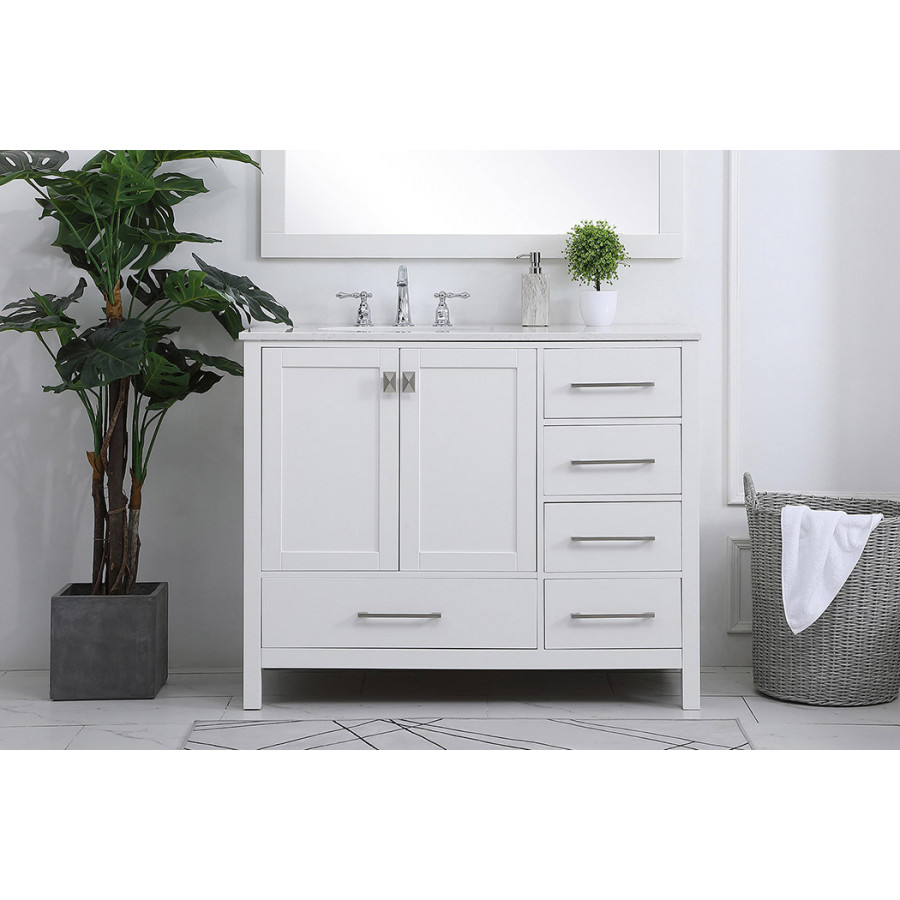Elegant Bathroom Vanity - White (VF18842WH)