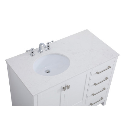 Elegant Bathroom Vanity - White (VF18842WH)