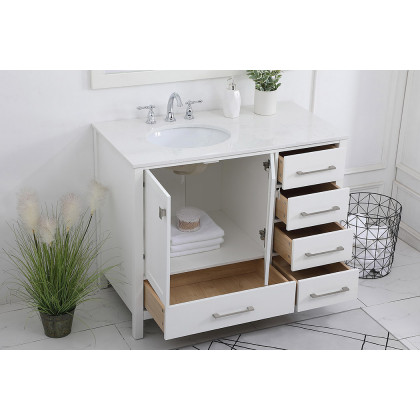Elegant Bathroom Vanity - White (VF18842WH)
