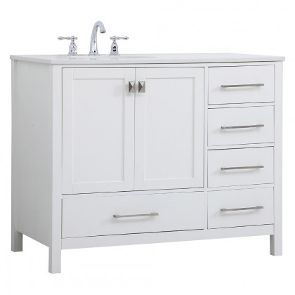Elegant Bathroom Vanity - White (VF18842WH)