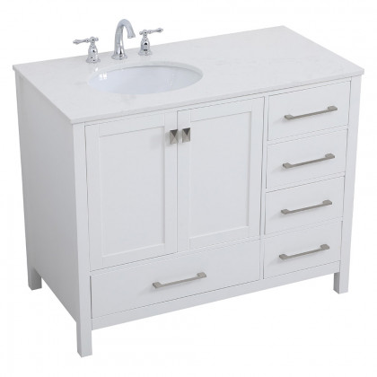 Elegant Bathroom Vanity - White (VF18842WH)