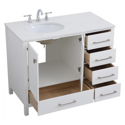 Elegant Bathroom Vanity - White (VF18842WH)