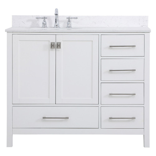 Elegant Bathroom Vanity - White (VF18842WH-BS)
