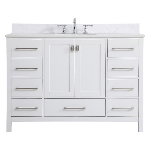 Elegant Bathroom Vanity - White (VF18848WH-BS)