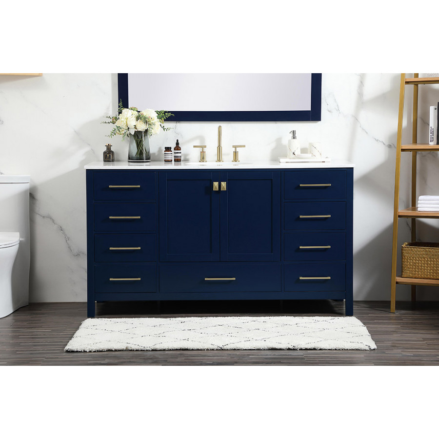 Elegant Bathroom Vanity - Blue (VF18860BL)